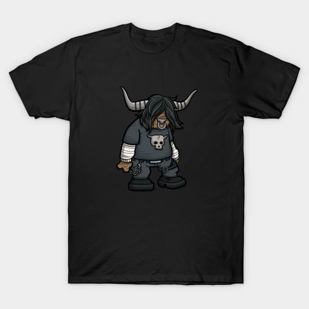 Gothic Scottish Cow T-Shirt by Woodsonart